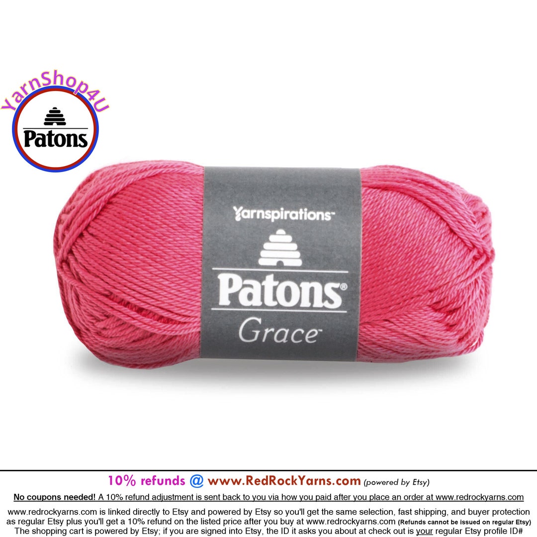 LOTUS Patons Grace Yarn Light Weight 3. 100 Mercerized Cotton