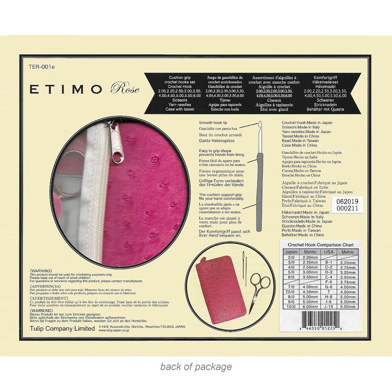 Japanese And Metric Sizes 2mm 6mm Zip Case Ter 001e 10 Sizes 2 10 Tulip Etimo Rose Crochet Hook Set Scissors Cushion Grips Sewing Fiber Craft Supplies Tools Vadel Com