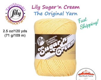 YELLOW - 2.5oz | 120yd The Original Lily Sugar N Cream 100% Cotton Yarn (2.5 ounce / 120 yards)