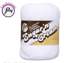 WHITE - 2.5oz | 120yd The Original Lily Sugar N Cream 100% Cotton Yarn (2.5 ounce / 120 yards)