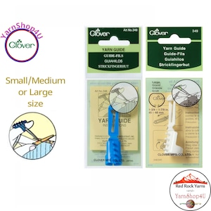 Clover Yarn Guide (2 sizes). Lightweight Plastic yarn guide helps keep multiple yarn colors separated. #348-S/M or #349-Large