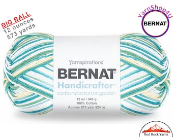 MOD OMBRE - 12oz | 573 yards! Bernat Handicrafter Big Ball 100% Cotton Yarn.