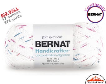 MARBLE PRINT - 12oz | 573 yards! Bernat Handicrafter Big Ball 100% Cotton Yarn. Item 16203433076