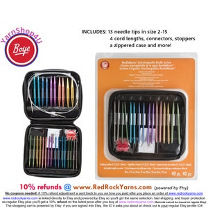 NEEDLEMASTER Interchangeable Circular Knitting Needle Set. 13 size tips from 2 to 15 plus 4 different length cables and 2 connectors image 1