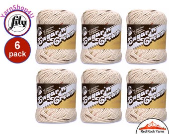 SONOMA PRINT 6 Pack! 2oz | 95yds each. Lily Sugar N Cream The Original 100% Cotton Yarn. 2 ounces / 95 yards ea. 6 skein bag = Bulk Buy!