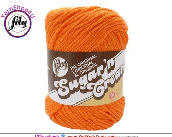 HOT ORANGE - 2.5oz | 120yd The Original Lily Sugar N Cream 100% Cotton Yarn (2.5 ounce / 120 yards)