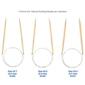 Clover PRO 32 inch Takumi Bamboo Circular Knitting Needles. 32 80cm Bamboo Knitting Needles. Also sold in 16 and 24 cords image 7