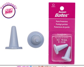 Large Susan Bates Point Protectors. 2 per pack. Fits Large size Knitting Needle sizes 8 to 15 (5mm to 10mm). Light Purple SB #14227