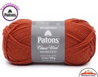 PUMPKIN - Patons Classic Wool Worsted Yarn Medium Weight (4). 100% wool yarn. 3.5oz | 194 yards (100g | 177m)