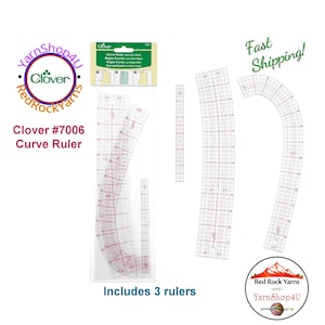 Curve Ruler with Mini Ruler. This 3 piece curve ruler set includes a French Curve, Hip Curve, and Mini Ruler. Clover #7006