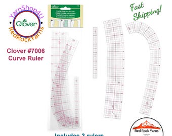 Curve Ruler with Mini Ruler. This 3 piece curve ruler set includes a French Curve, Hip Curve, and Mini Ruler. Clover #7006