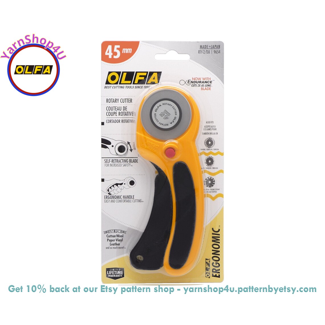 45mm OLFA Deluxe Rotary Cutter Ergonomic Handle W/ Endurance Etsy