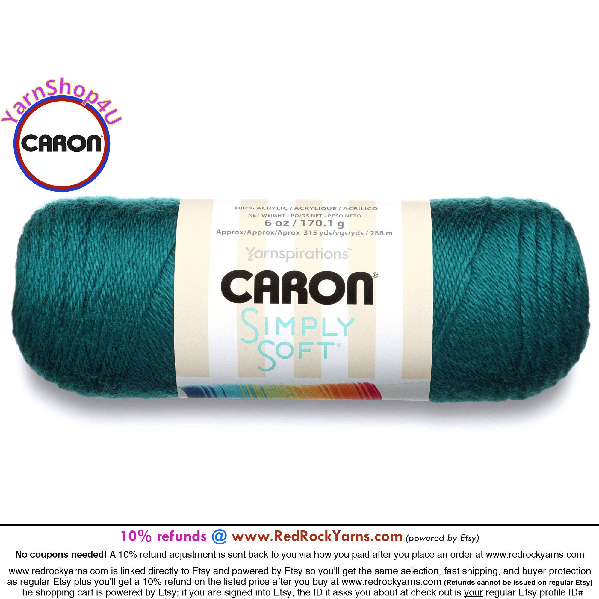 PAGODA Caron Simply Soft Collection 6oz / 315yds 170g / 288m 100% Acrylic  Yarn. Item H97COL0014 -  Sweden