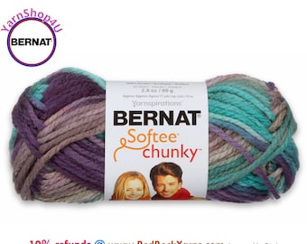 SHADOW OMBRE Bernat Softee Chunky Super Bulky Yarn. 2.8oz | 74yds | 100% Acrylic Yarn. Item 16112929121