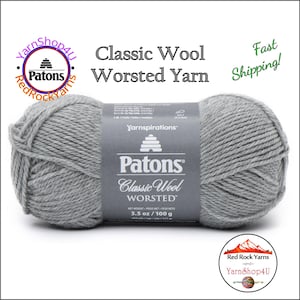 GRAY MIX - Patons Classic Wool Worsted Yarn Medium Weight (4). 100% wool yarn. 3.5oz | 194 yards (100g | 177m)