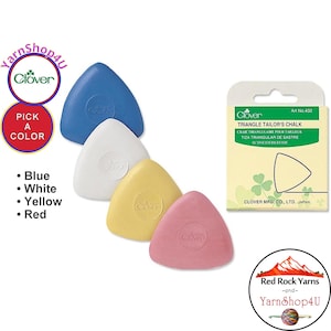 Clover Triangle Tailor's Chalk. Pick a Color: White, Red, Yellow, Blue [we package not to break!] 1 piece. #432/RWYB