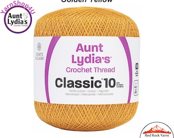 GOLDEN YELLOW - Aunt Lydia's Classic 10 Crochet Thread. Item #154-0422