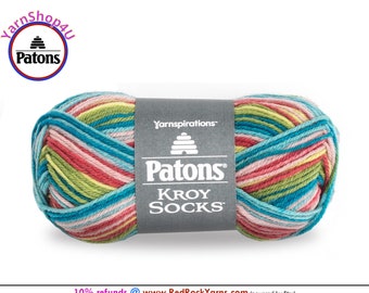 MEADOW STRIPES - Patons Kroy Socks Yarn is 1.75oz | 166yds Super Fine Weight (1) Sock Yarn. A Blend of 75/25% Wool/Nylon (50g | 152m)