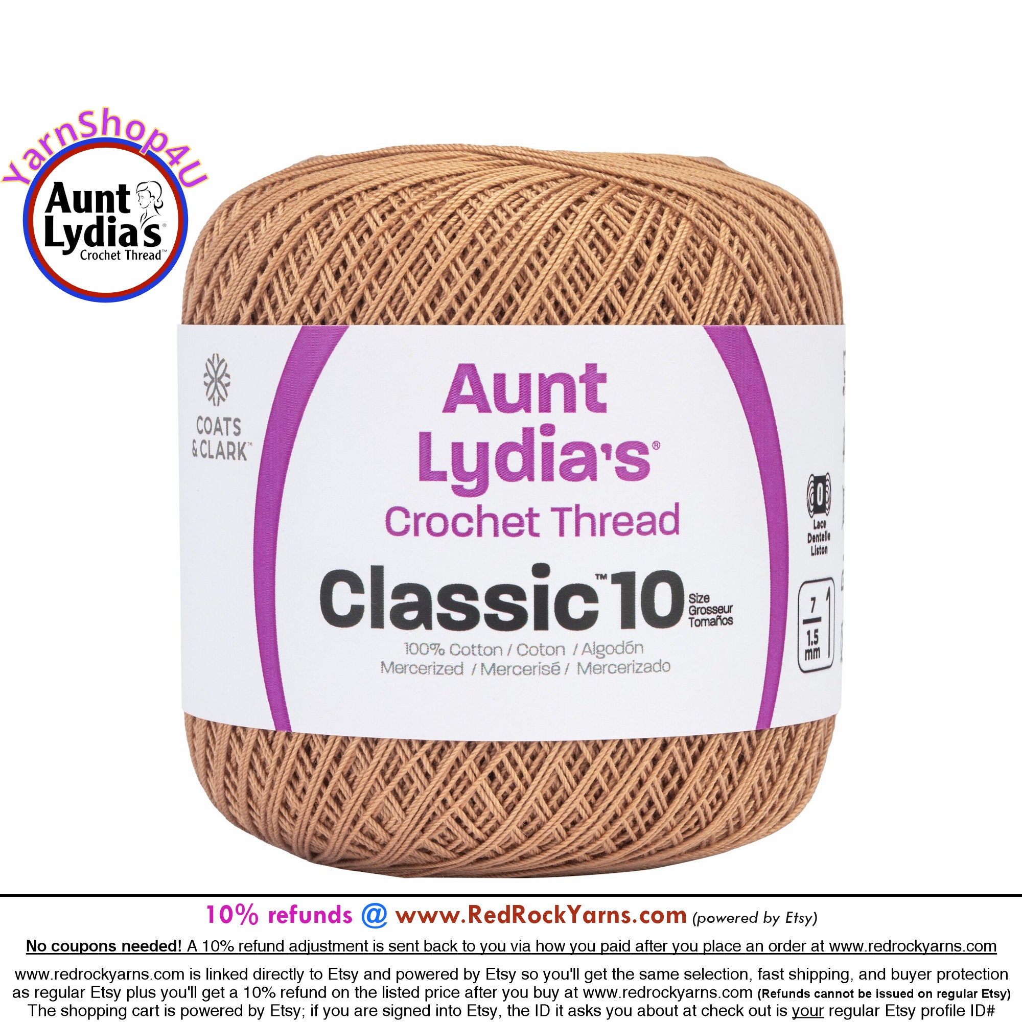 PASTELS VARIEGATED - Aunt Lydia's Classic 10 Crochet Thread