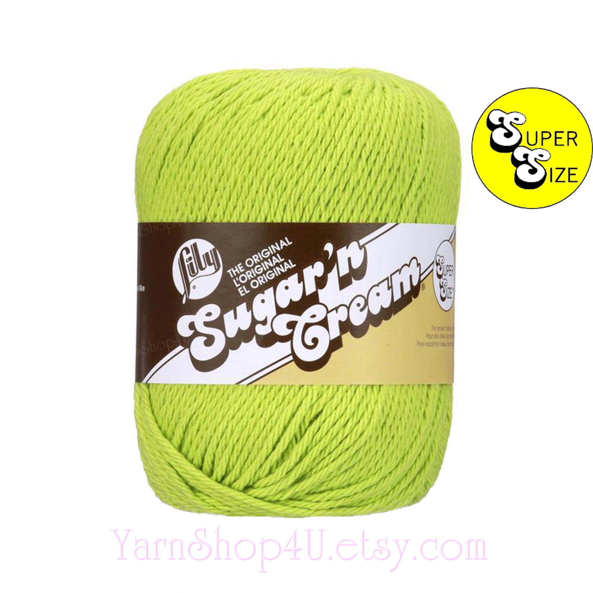 HOT GREEN Super Size 4oz 190yds. 100 Cotton yarn. Original Lily