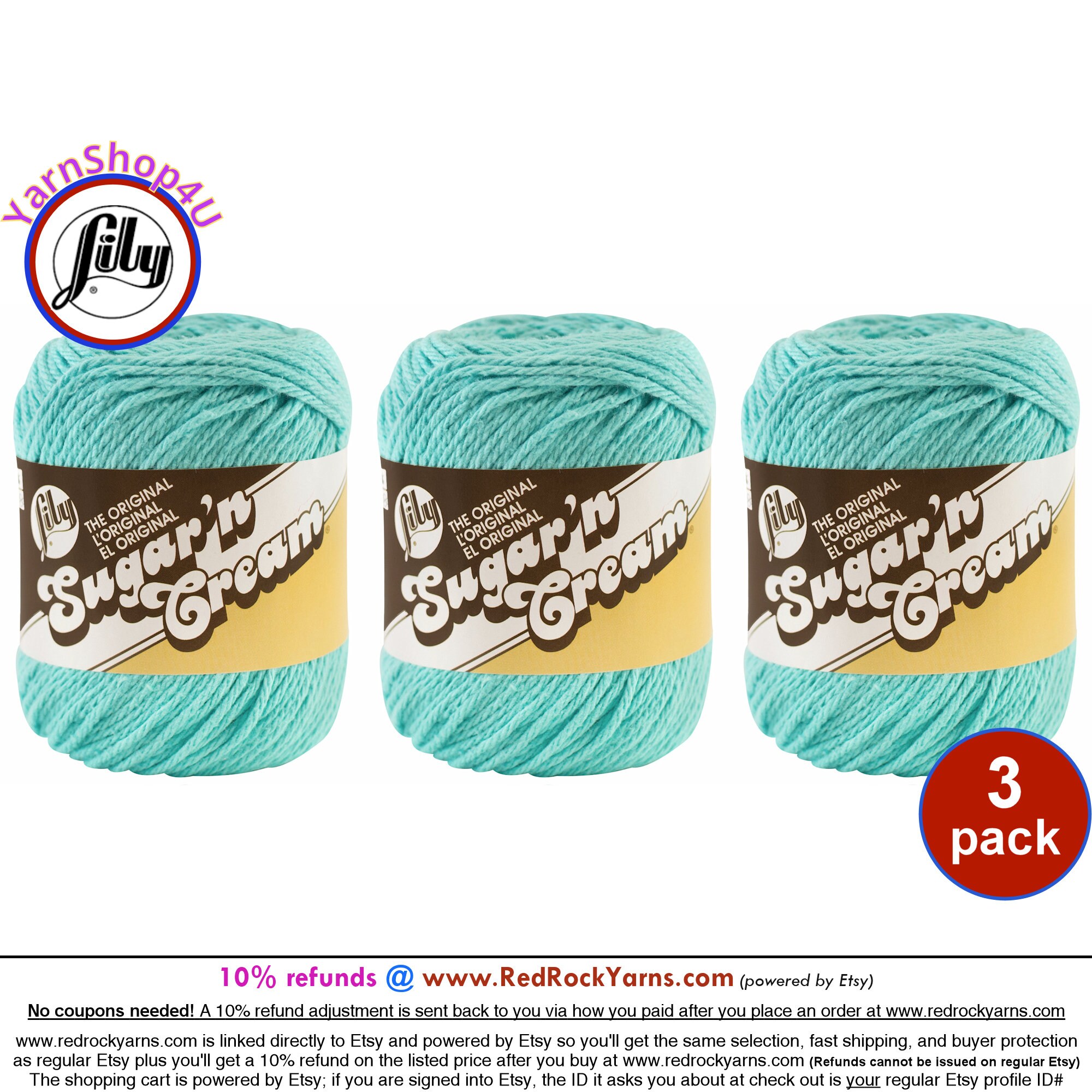  Lily Sugar 'N Cream The Original Solid Yarn, 2.5oz, Medium 4  Gauge, 100% Cotton - Wine - Machine Wash & Dry