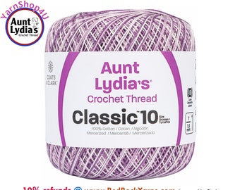 SHADED PURPLES - Aunt Lydia's Classic 10 Crochet Thread. 350yds. Item #154-0026