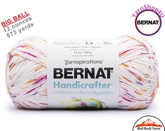 FLORAL PRINTS - 12oz | 573 yards! Bernat Handicrafter Big Ball 100% Cotton Yarn. Item 16203434064