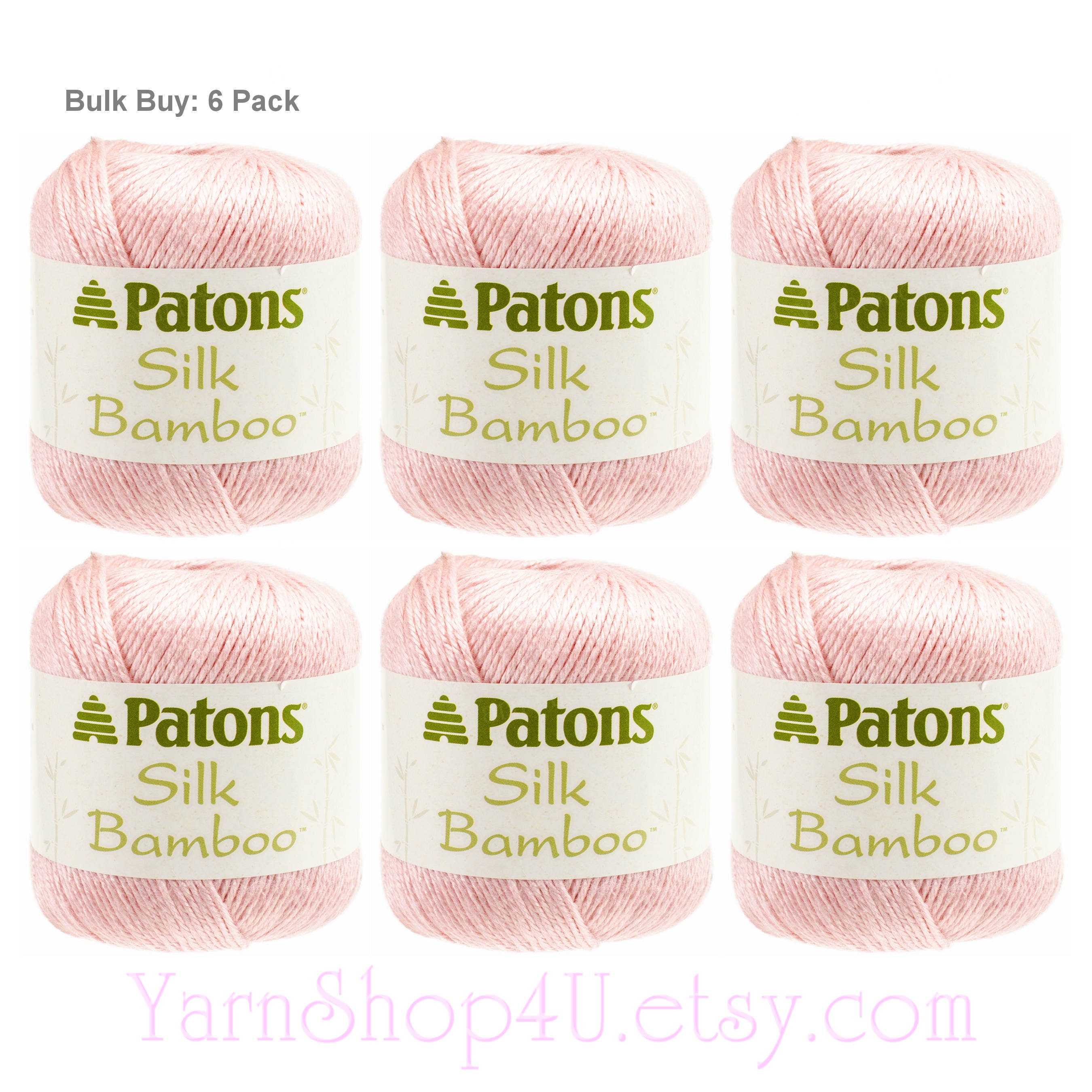BLUSH 6 Pack Bulk Buy Silk Bamboo Yarn by Patons. A DK Etsy