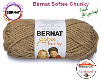 SOFT TAUPE Bernat Softee Chunky Yarn Super Bulky Yarn. 3.5oz | 108yds | 100% Acrylic Yarn. Item 16112828011