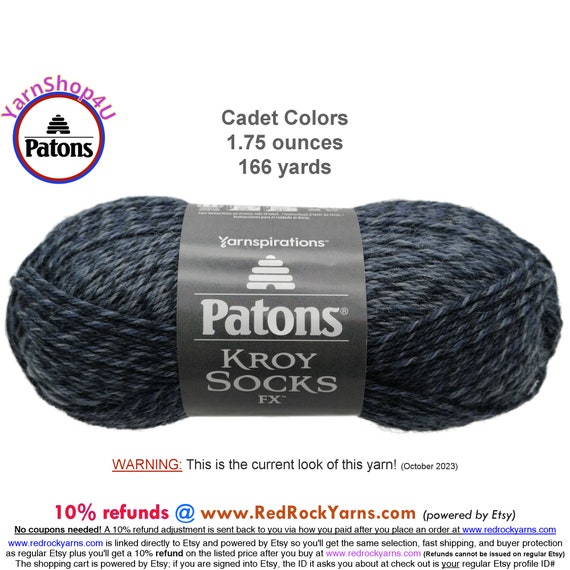 CADET COLORS Patons Kroy Socks FX Yarn is 1.75oz 166yds Super Fine Weight 1  Sock Yarn. A Blend of 75/25% Wool/nylon 50g 152m -  Hong Kong