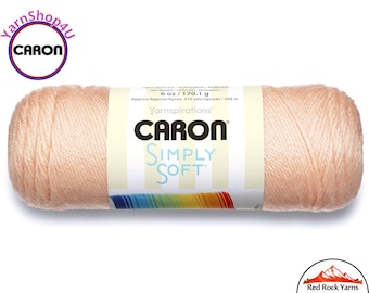 LIGHT COUNTRY PEACH - Caron Simply Soft 6oz / 315yds (170g / 288m) 100% Acrylic yarn. Item H970039737
