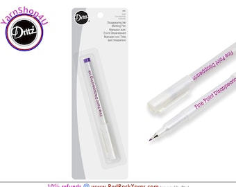 Dritz Quilting Fine Point Disappearing Marking Pen. Purple Fine Point for detailed fabric marking. Air & Water Soluble Ink. Dritz #3086