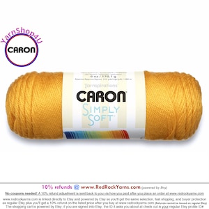 GOLD - Caron Simply Soft 6oz / 315yds (170g / 288m) 100% Acrylic yarn. Item H970039782