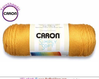 GOLD - Caron Simply Soft 6oz / 315yds (170g / 288m) 100% Acrylic yarn. Item H970039782