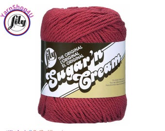 COUNTRY RED - 2.5oz | 120yd The Original Lily Sugar N Cream 100% Cotton Yarn (2.5 ounce / 120 yards)