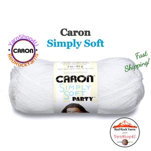 SNOW SPARKLE - Caron Simply Soft Party! 3 oz / 164 yds (85 g / 150 m) 99% Acrylic, 1 percent Metallic (3 ounce / 164 yards) Color #0001