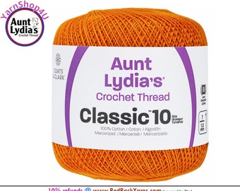 PUMPKIN - Aunt Lydia's Classic 10 Crochet Thread. 350yds. Color #154-0431