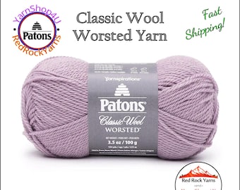 MISTY LAVENDER - Patons Classic Wool Worsted Yarn Medium Weight (4). 100% wool yarn. 3.5oz | 194 yards (100g | 177m)