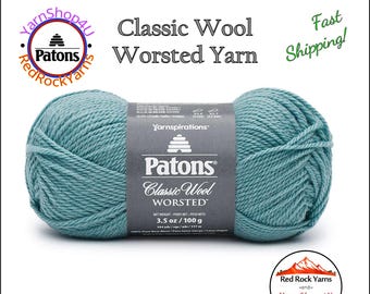 TEAL CHALK - Patons Classic Wool Worsted Yarn Medium Weight (4). 100% wool yarn. 3.5oz | 194 yards (100g | 177m)