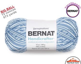FADED DENIM - 12oz | 573 yards! Bernat Handicrafter Big Ball 100% Cotton Yarn. Item 16203433181