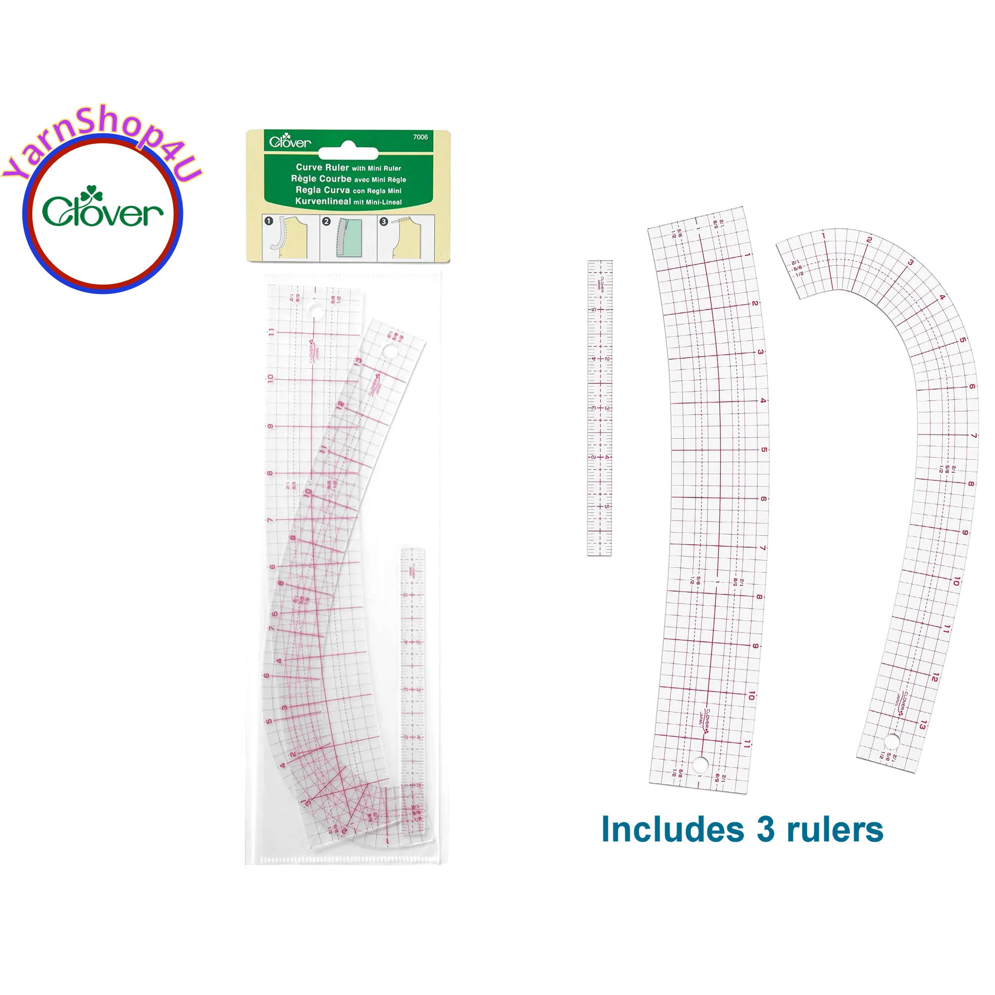 Clover - Curve Ruler Set 051221770067 Rulers & Templates