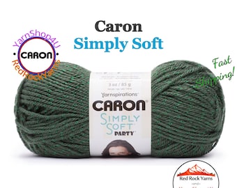 DARK SAGE SPARKLE - Caron Simply Soft Party! 3 oz / 164 yds (85 g / 150 m) 99% Acrylic, 1 percent Metallic (3 ounce / 164 yards) Color #0029