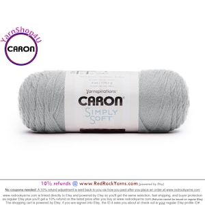 FEATHERED GRAY - Caron Simply Soft 6oz / 315yds (170g / 288m) 100% Acrylic yarn. Item H970039794
