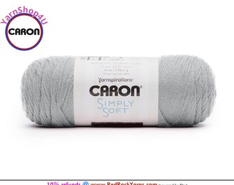 FEATHERED GRAY - Caron Simply Soft 6oz / 315yds (170g / 288m) 100% Acrylic yarn. Item H970039794