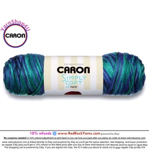 OCEANA - Caron Simply Soft Paints. 5oz / 235yds (141g / 215m) 100% Acrylic yarn. Color #22004