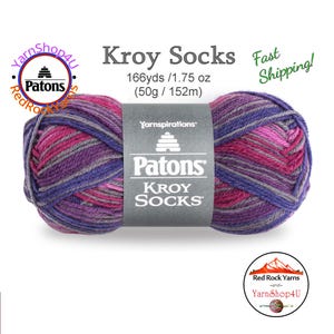 PURPLE HAZE - Patons Kroy Socks Yarn is 1.75oz | 166yds Super Fine Weight (1) Sock Yarn. A Blend of 75/25% Wool/Nylon (50g | 152m)
