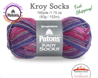 PURPLE HAZE - Patons Kroy Socks Yarn is 1.75oz | 166yds Super Fine Weight (1) Sock Yarn. A Blend of 75/25% Wool/Nylon (50g | 152m)