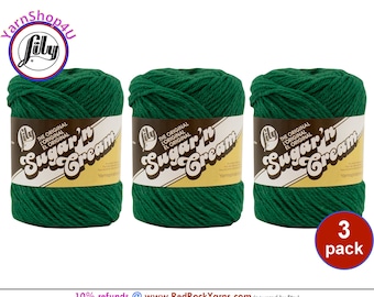 DARK PINE 3 Pack! 2.5oz | 120yd The Original Lily Sugar N Cream 100% Cotton Yarn. 3 Skeins Bulk Buy!