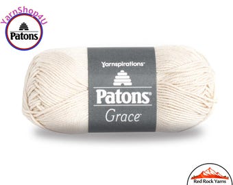 NATURAL Patons Grace yarn Light weight #3. 100% Mercerized Cotton, 1.75 oz | 136 yards (50 g | 125 m) Item #246062, Color #62008