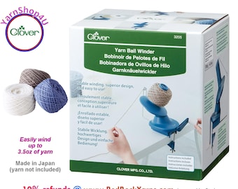 Clover YARN BALL WINDER. Wind yarn into center pull balls; no need for cones or sleeves. Attaches to a table top. Art No 3205
